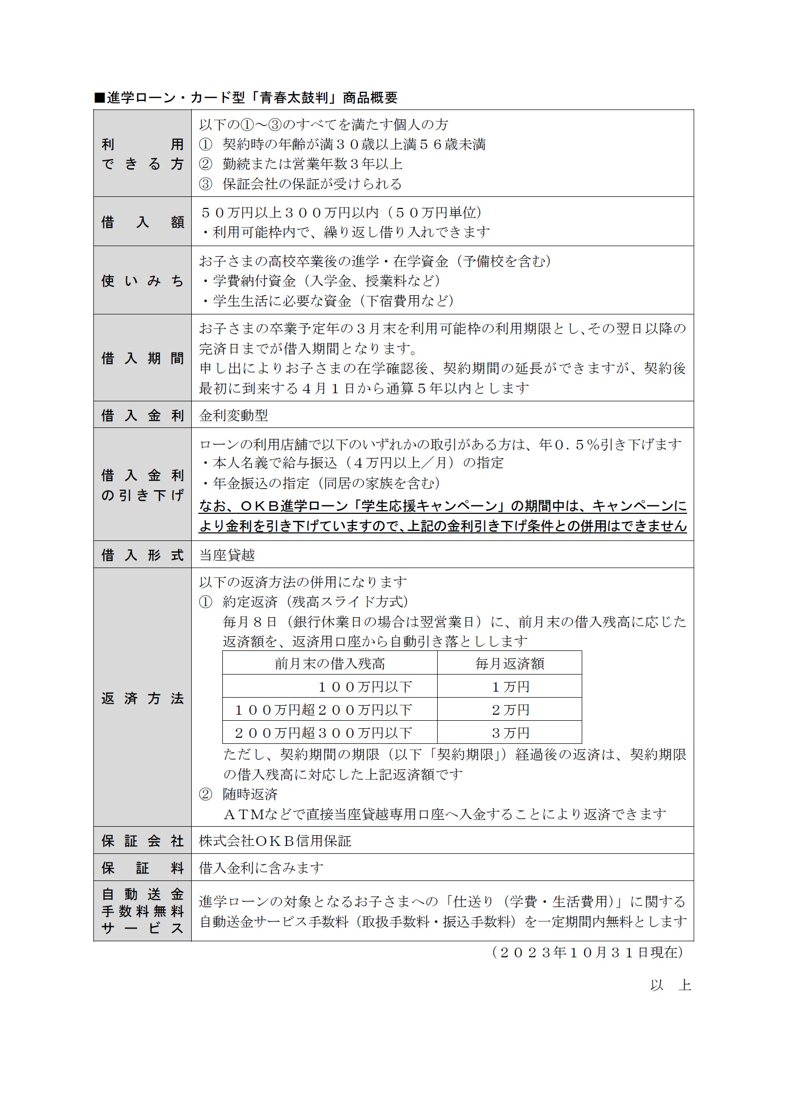 OKB進学ローン「学生応援キャンペーン」の実施 | アーカイブ | 大垣共立銀行
