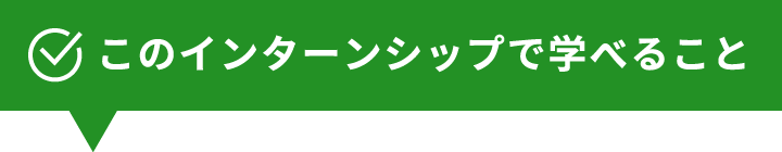 このインターンシップで学べること